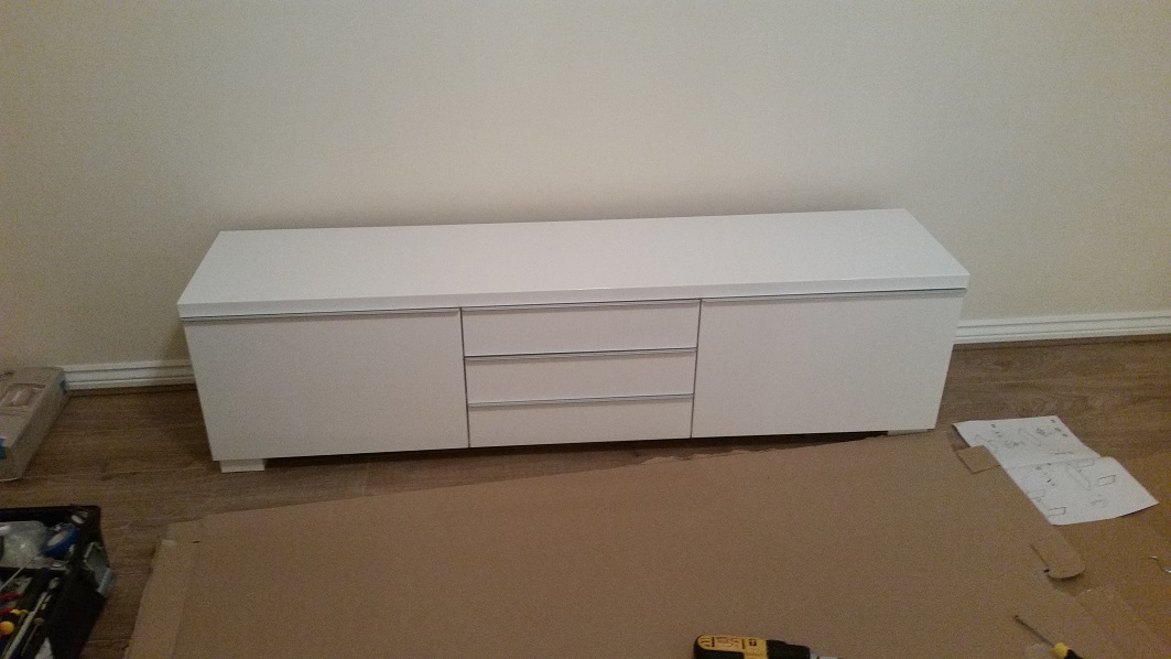 Photo of an Ikea Besta TV-Stand we assembled in Chester
